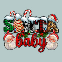 Santa Baby With Santa And Christmas Tree Cake Heavy Core Tee | Teevron