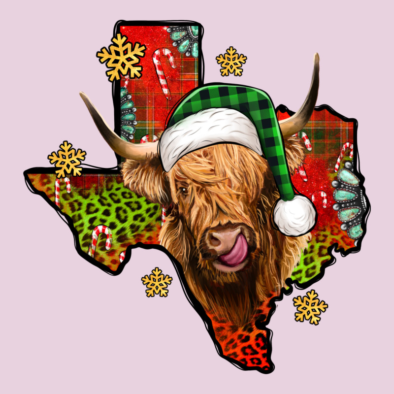 Christmas Texas Highland Cow Ladies Tee by Jasminsmagicworld | Teevron