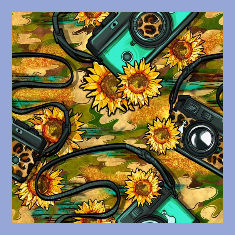Leopard Digital Camera And Sunflowers With Camouflage Seamless Pattern Classic Tee by BundleAndBundleShop | Teevron
