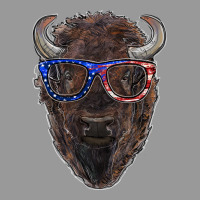 Bison With American Flag Glasses Vintage Hoodie | Teevron