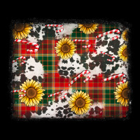 Cowhide Sunflowers Candy Canes Ladies Tee | Teevron