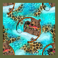Mama Bear Hunting Fish With Leopard Seamless Pattern Classic Tee | Teevron