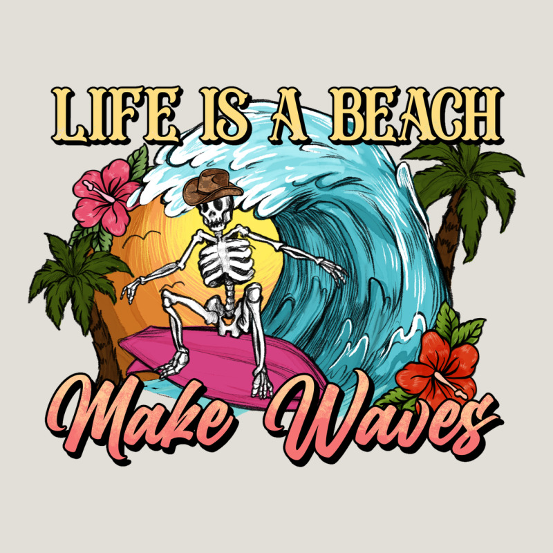 Life Is A Beach Make Waves Skeleton Heavy Core Tee by NancyCooperArtShop | Teevron