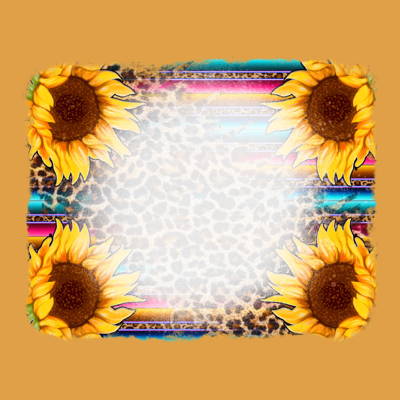 Serape Bleached Sunflowers Leopard Background Premium Hoodie by CowCowDesign | Teevron