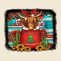 Hot Coco Christmas Highland Cow With Background Ladies Tee | Teevron