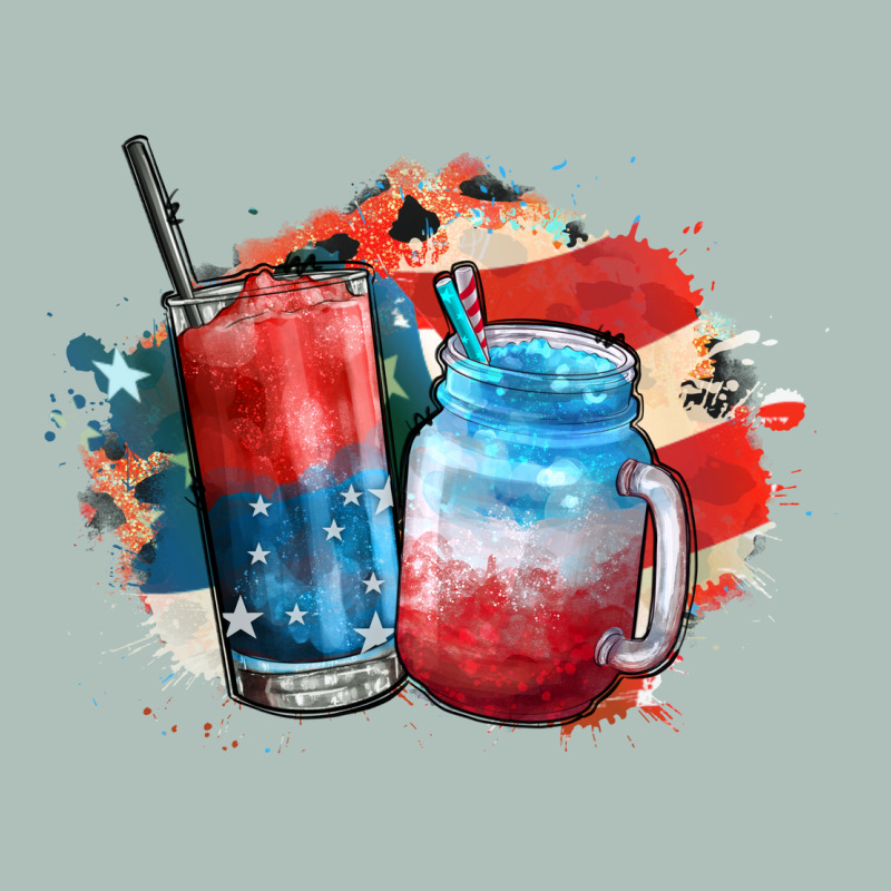 Red White And Blue Slushy Cocktail Heavyweight Hoodie by FaDigitalArtStudio | Teevron