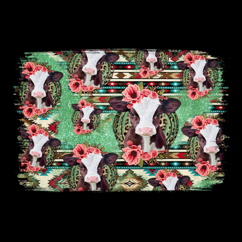 Baby Cow Floral Aztec Background Ladies Tee by Jasminsmagicworld | Teevron