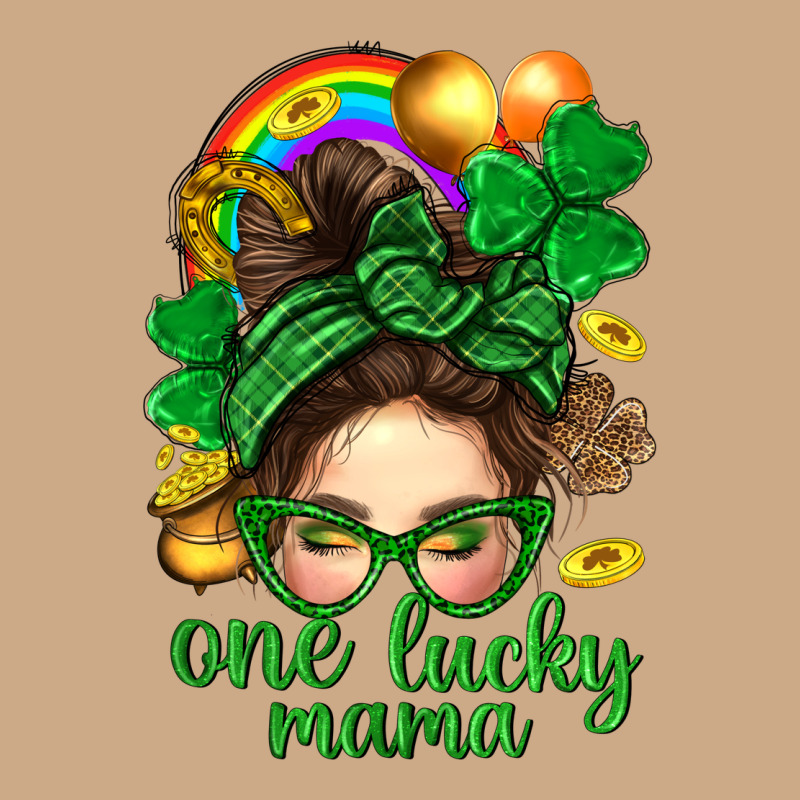 St. Patrick Messy Bun One Luck Mama With Clover Vintage Hoodie by BundleAndBundleShop | Teevron