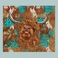 Highland Cow Turquoise Gemstones Western Patterns Heavy Core Tee | Teevron