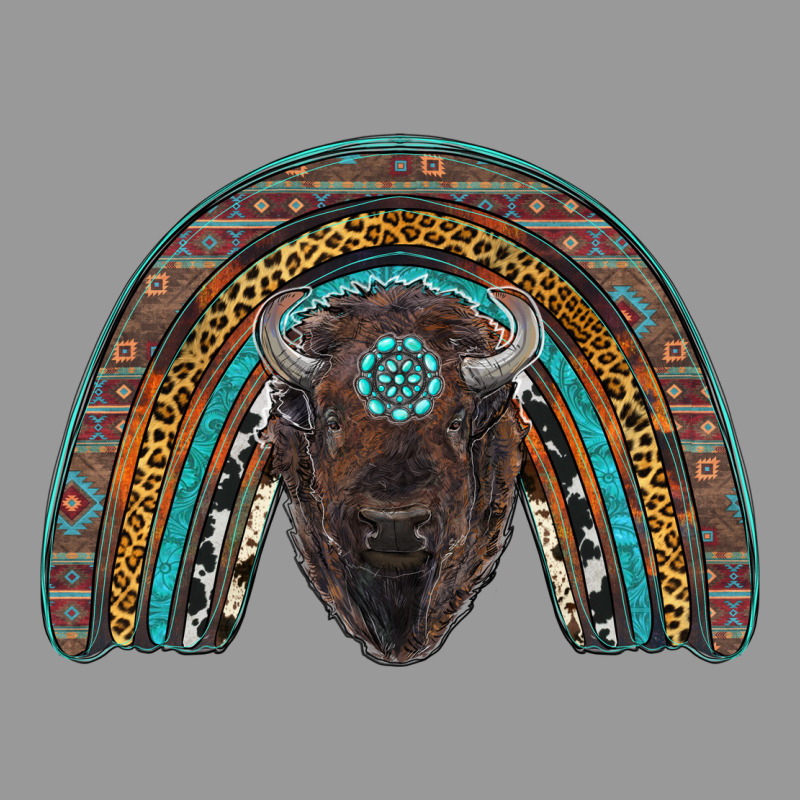 Western Rainbow With Bison Vintage Hoodie by RanaPortraitStore | Teevron