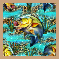 Lake Fish And Reeds With Leopard Seamless Pattern Bbs Vintage Tee | Teevron