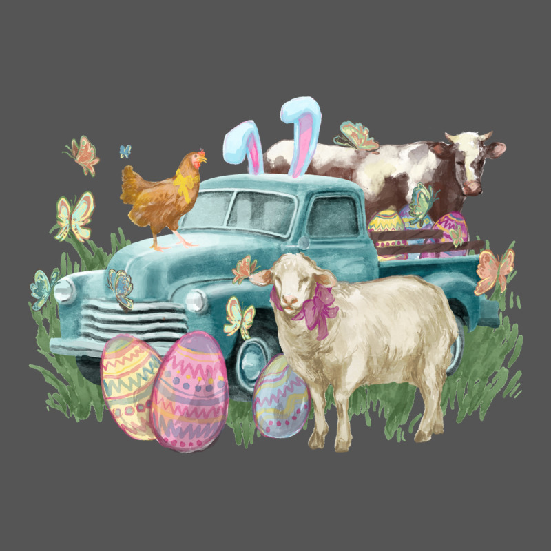 Easter Truck Farm Animals Easter Day Zipper Hoodie by HowdyJamesFarm | Teevron