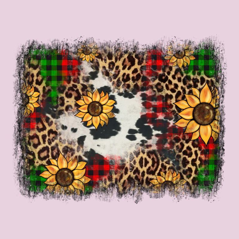 Distressed Christmas Sunflowers Leopard Cowhide Background Ladies Tee by Jasminsmagicworld | Teevron