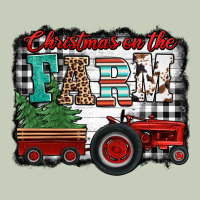 Christmas On The Farm Tractor Buffalo Plaid Ladies Tee | Teevron