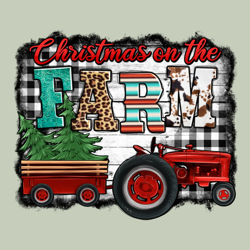 Christmas On The Farm Tractor Buffalo Plaid Ladies Tee by Jasminsmagicworld | Teevron