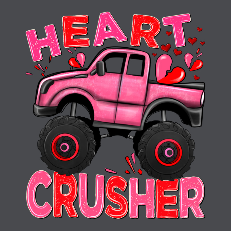 Heart Crusher Pink Monster Truck Valentine's Day Zipper Hoodie by HowdyJamesFarm | Teevron