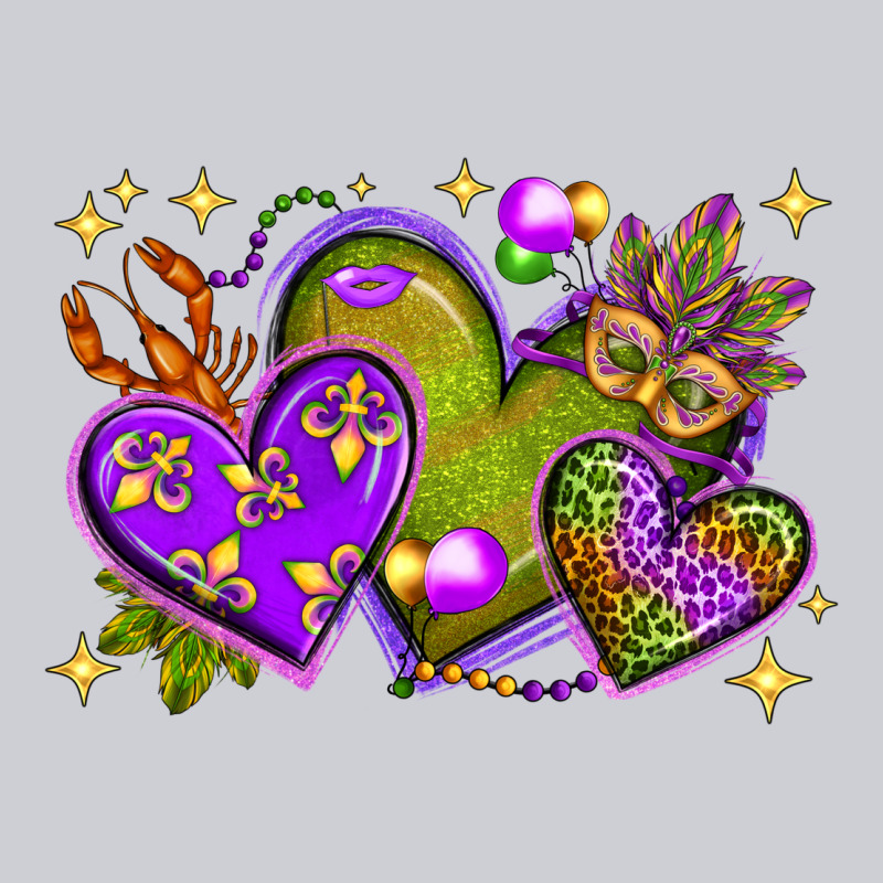 Mardi Gras Hearts Heavyweight Sweatshirt by NancyCooperArtShop | Teevron