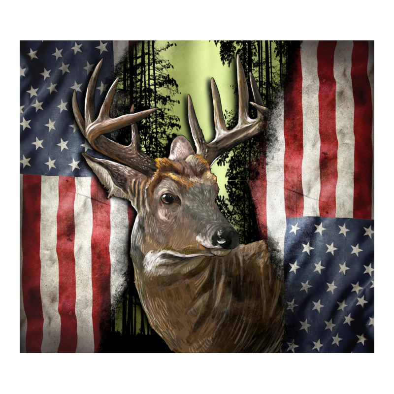 Usa Deer Hunting Woods Zipper Hoodie by CowGirlArtShop | Teevron