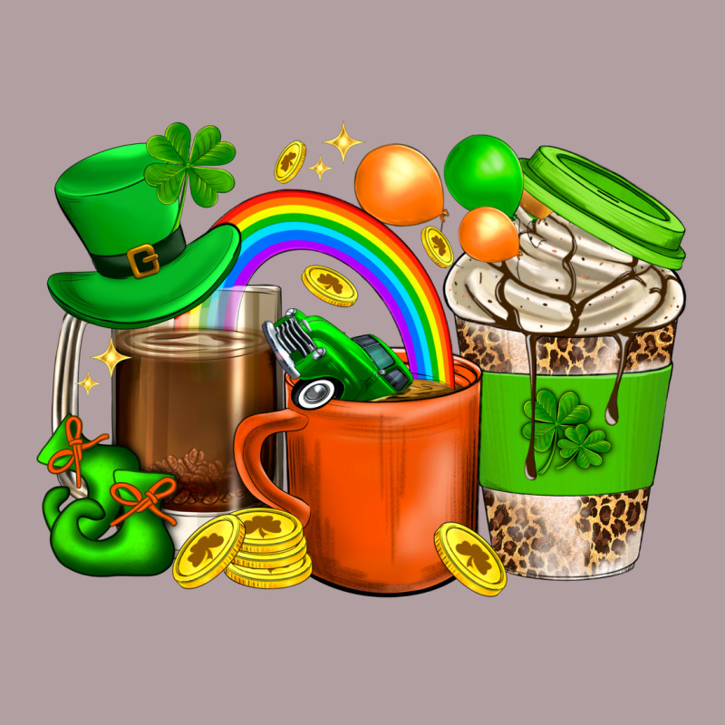 St. Patricks Day Coffee Cups Vintage Hoodie by BundleAndBundleShop | Teevron