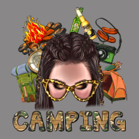 Camping Braid Hair Woman With Fire Bbs Vintage Tee | Teevron