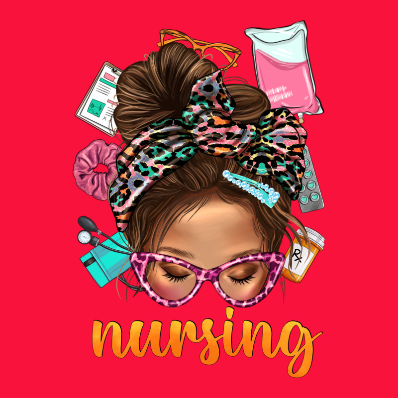 Messy Bun Nursing With Leopard Glasses Bbs Classic Tee by BundleAndBundleShop | Teevron