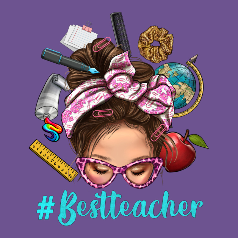 Best Teacher Messy Bun Bbs Vintage Tee by BundleAndBundleShop | Teevron