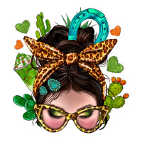Western  Messy Bun With Cactus | Teevron