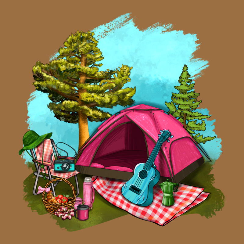 Glamping Camp And Pink Tent Vintage Tee by BundleAndBundleShop | Teevron