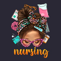 Messy Bun Nursing With Leopard Glasses Bbs Vintage Tee | Teevron