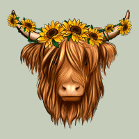 Sunflower Headband Highland Cow Ladies Tee | Teevron