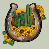 Western Horseshoe Sunflower Cactus Ladies Tee | Teevron