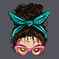 Messy Curly Bun Mom With Leopard Bandana Vintage Hoodie | Teevron