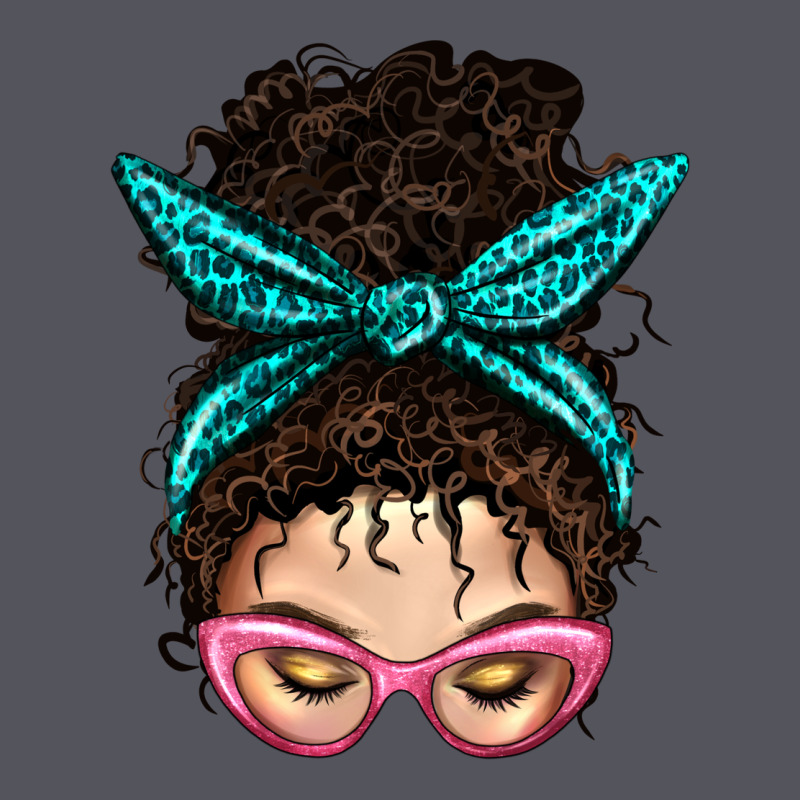 Messy Curly Bun Mom With Leopard Bandana Vintage Hoodie by BundleAndBundleShop | Teevron