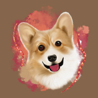 Corgi Peach Watercolor Background Premium Tee | Teevron