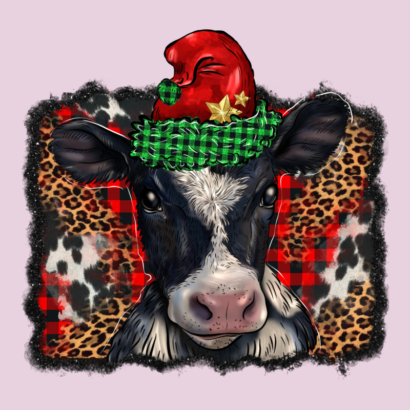 Christmas Black And White Baby Cow Ladies Tee by BarkalooDesign | Teevron