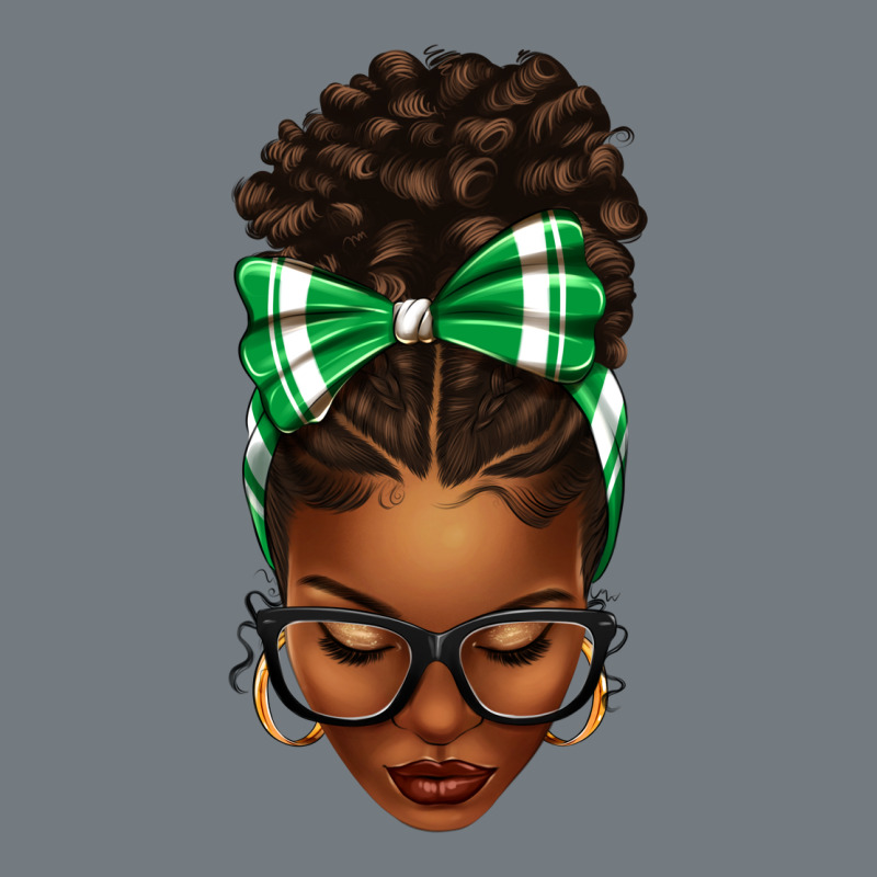 Afro Messy Bun Green And White Bow Heavyweight Sweatshirt by texasbilliewilder | Teevron