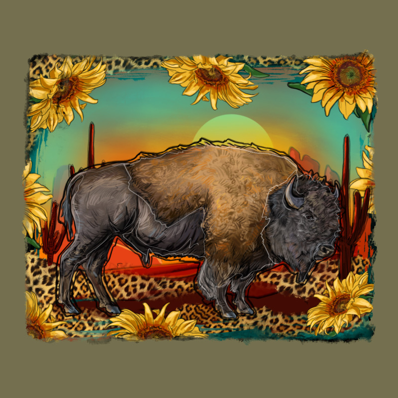 Western Bison With Sunset Background Vintage Hoodie by RanaPortraitStore | Teevron