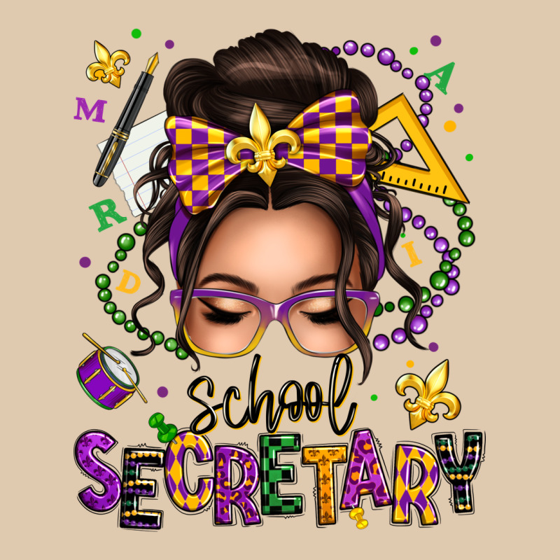 Mardi Gras School Secretary Caucasian Messy Bun Heavyweight Sweatshirt by texasbilliewilder | Teevron