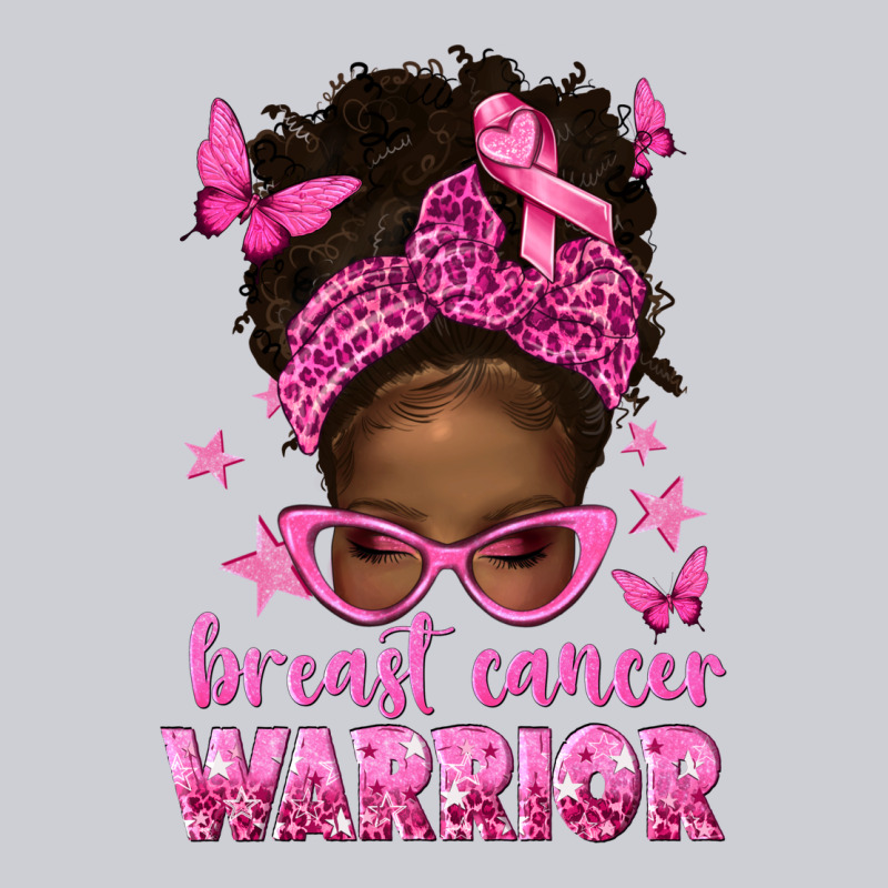 Afro Messy Bun Breast Cancer Warrior Heavyweight Sweatshirt by texasbilliewilder | Teevron