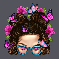 Messy Bun Mom With Butterfly Vintage Hoodie | Teevron