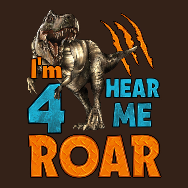 I'm Four Hear Me Roar Dinosaur Birthday Heavy Core Tee by LillyAllenDesigns | Teevron