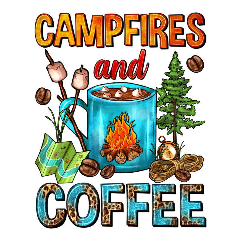 Campfires And Coffee Camping Coffee Heavyweight Hoodie by FaDigitalArtStudio | Teevron