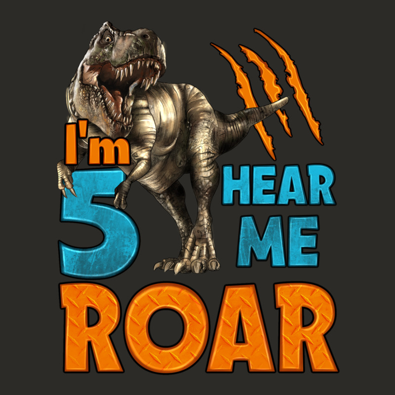 I'm Five Hear Me Roar Dinosaur Birthday Heavy Core Tee by LillyAllenDesigns | Teevron