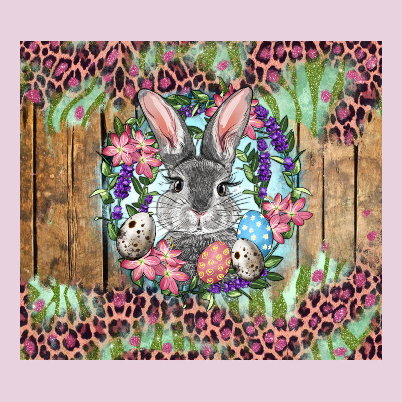 Easter Bunny With Floral Wreath And Leopard Ladies Tee by RanaPortraitStore | Teevron