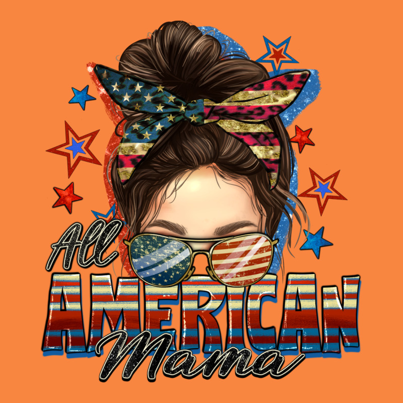 All American Mama Messy Bun 4th Of July Premium Sweatshirt by FaDigitalArtStudio | Teevron