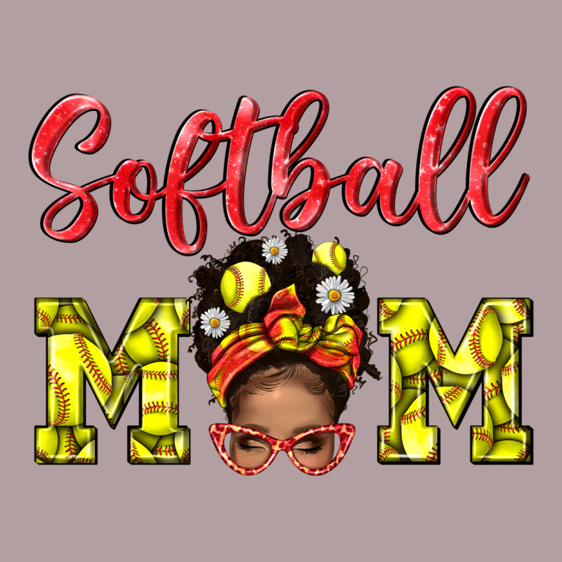 Softball Mom And Afro Messy Bun Mom Vintage Hoodie by BundleAndBundleShop | Teevron