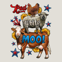 Red White Moo Farm Animals 4th Of July Heavy Core Tee | Teevron