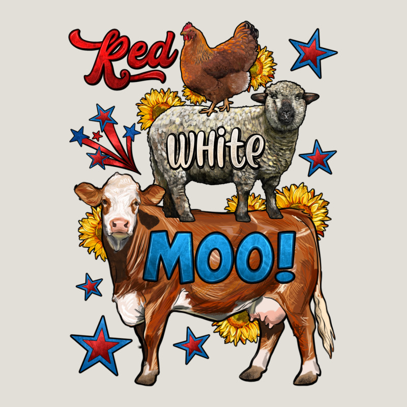 Red White Moo Farm Animals 4th Of July Heavy Core Tee by LillyAllenDesigns | Teevron