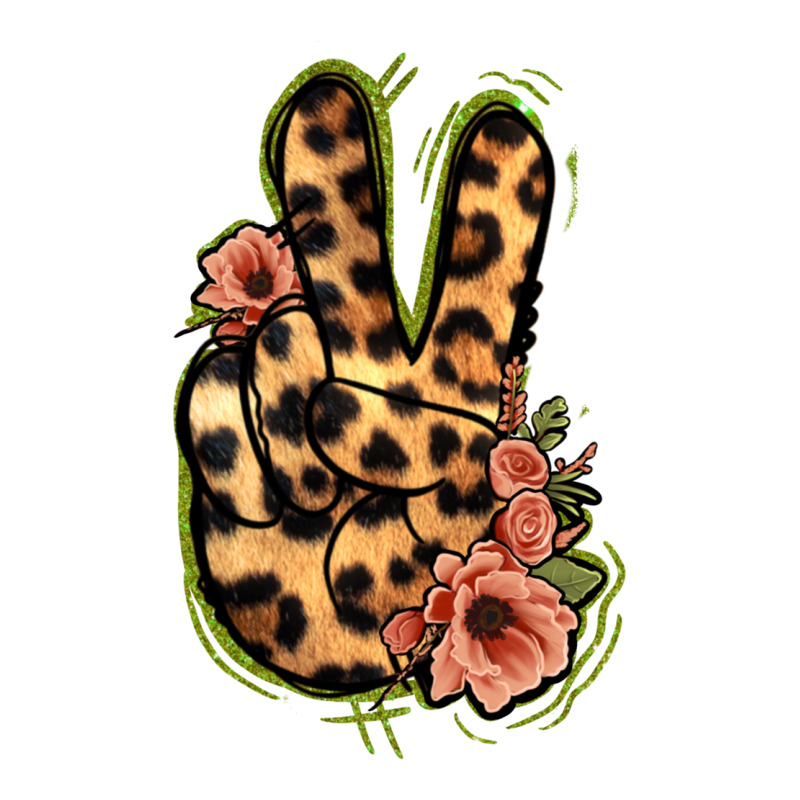 Leopard Floral Peace Sign Premium Tee by Jasminsmagicworld | Teevron