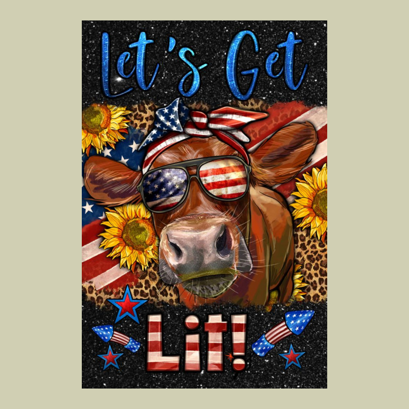 Western Let's Get Lit Cow Heavy Core Tee by LillyAllenDesigns | Teevron